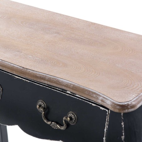 consola 1 cajon madera negro-natural 90x35x75 cm