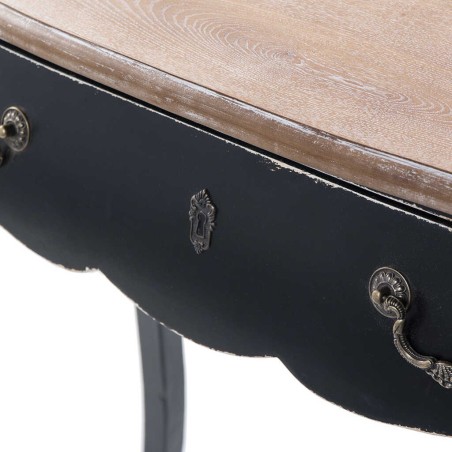 consola 1 cajon madera negro-natural 90x35x75 cm