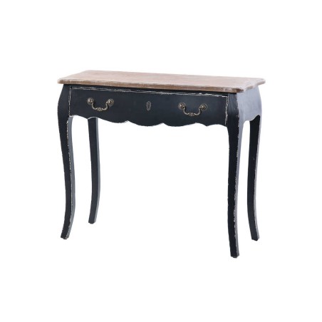 consola 1 cajon madera negro-natural 90x35x75 cm