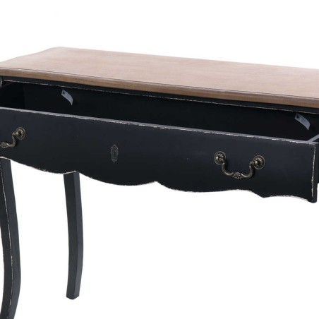 consola 1 cajon madera negro-natural 120x35x75 cm