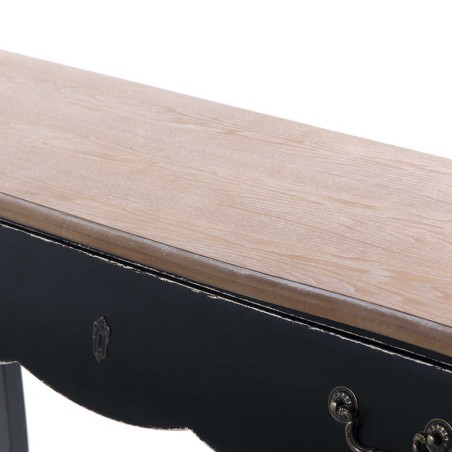 consola 1 cajon madera negro-natural 120x35x75 cm