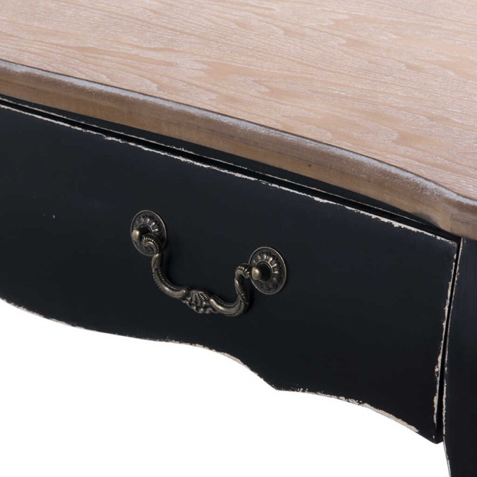 consola 1 cajon madera negro-natural 120x35x75 cm