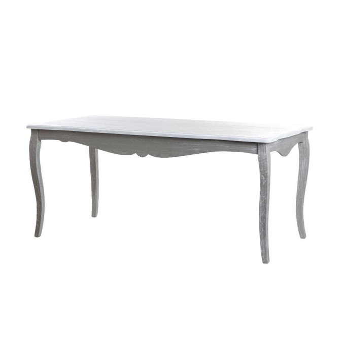 mesa comedor madera gris blanco 180x90x80 cm