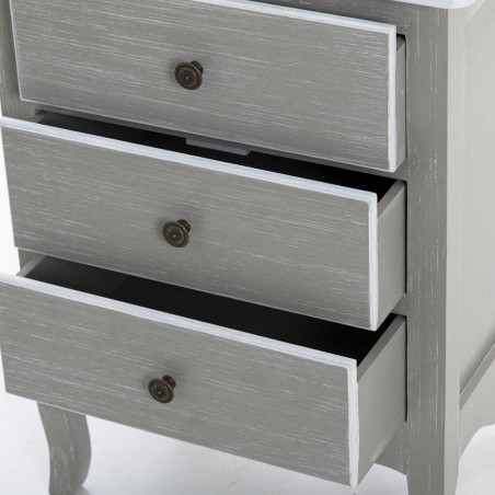 mesita madera gris blanco 45x30x61 cm