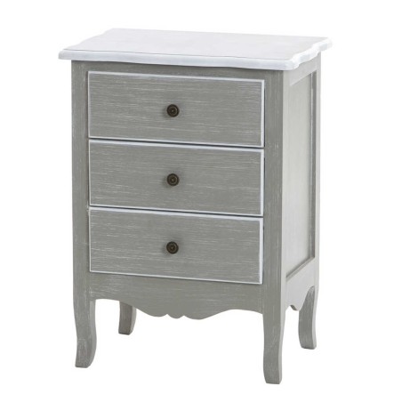 mesita madera gris blanco 45x30x61 cm