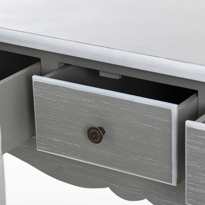 consola madera gris blanco 104x30x78 cm