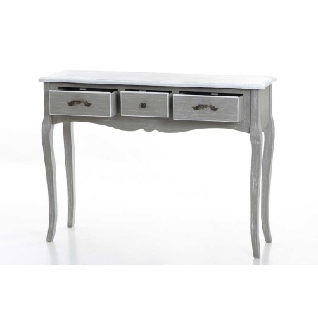consola madera gris blanco 104x30x78 cm