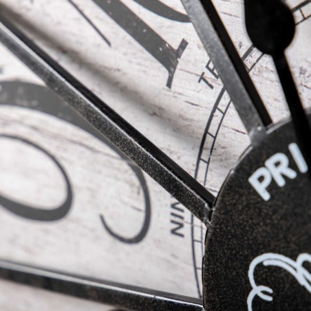 reloj pared mdf metal negro blanco 60x6x60 cm