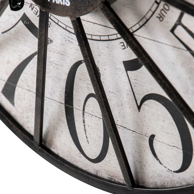 reloj pared mdf metal negro blanco 60x6x60 cm