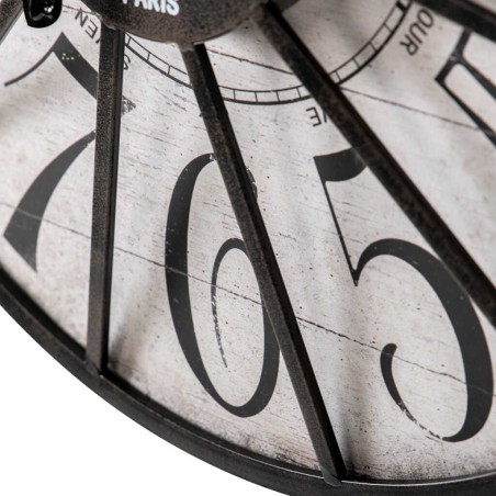 reloj pared mdf metal negro blanco 60x6x60 cm