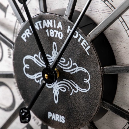 reloj pared mdf metal negro blanco 60x6x60 cm