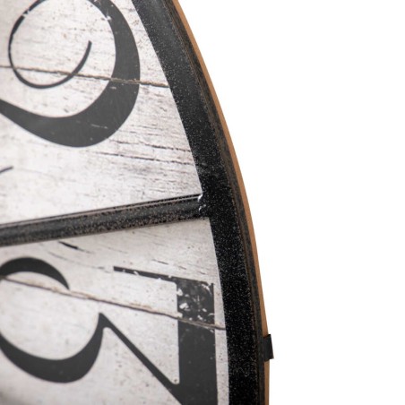 reloj pared mdf metal negro blanco 60x6x60 cm
