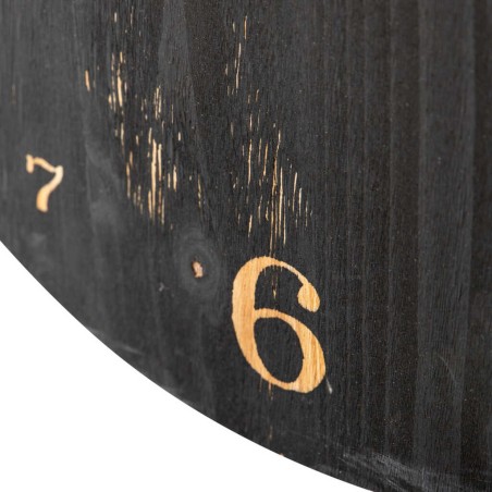 reloj pared mdf negro natural 60x4,5x60 cm