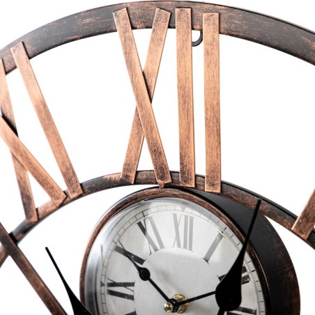 reloj pared metal negro oxido 66x5,5x66 cm