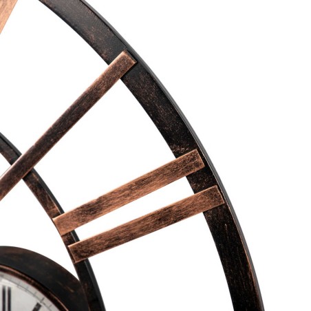 reloj pared metal negro oxido 66x5,5x66 cm