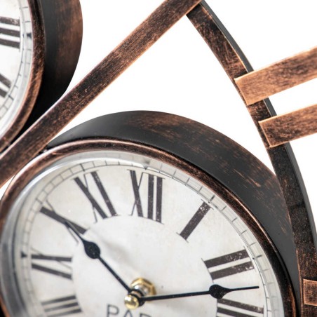 reloj pared metal negro oxido 66x5,5x66 cm