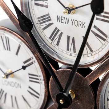 reloj pared metal negro oxido 66x5,5x66 cm 2