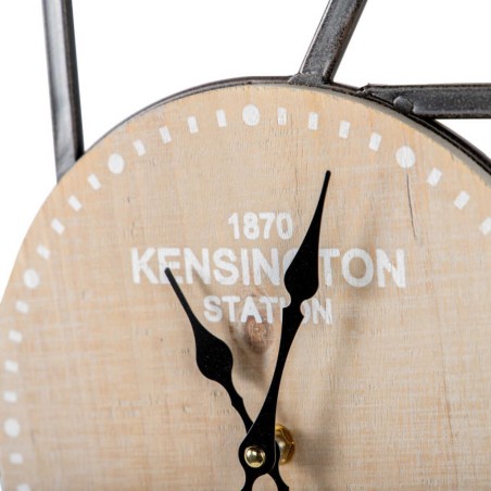 reloj pared mdf metal negro natural 60x5x69 cm