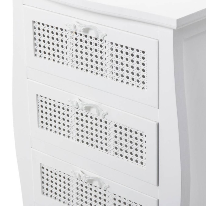 mesita madera blanca 3 cajones 51x33,5x75 cm