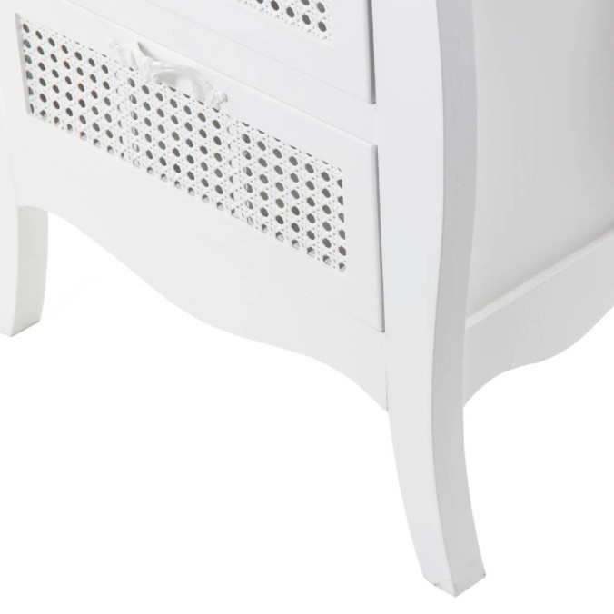 mesita madera blanca 3 cajones 51x33,5x75 cm