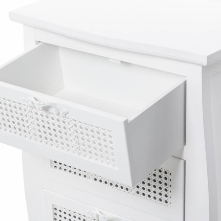mesita madera blanca 3 cajones 51x33,5x75 cm