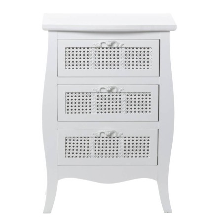 mesita madera blanca 3 cajones 51x33,5x75 cm