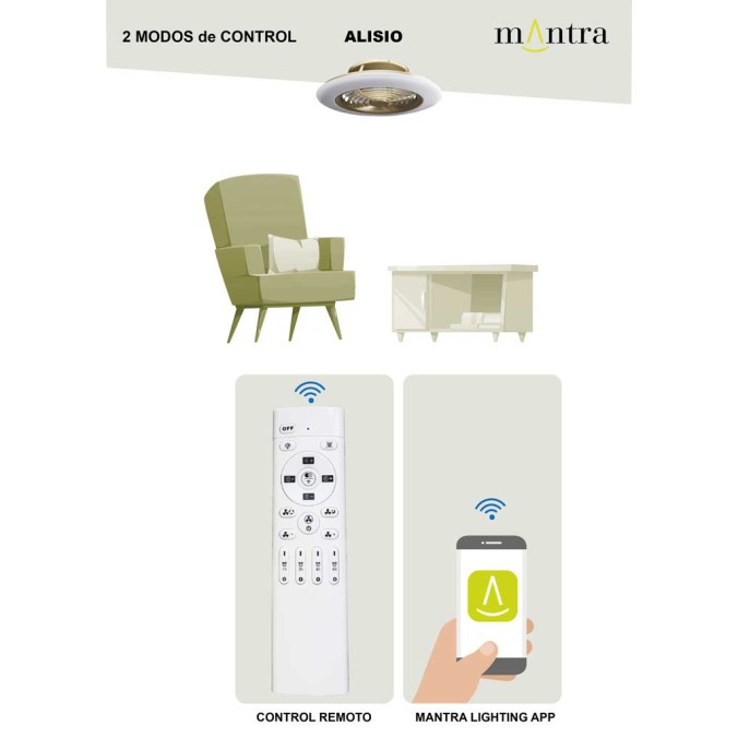 Ventilador de techo con LED Alisio Negro Ventilador de techo con LED Alisio Negro