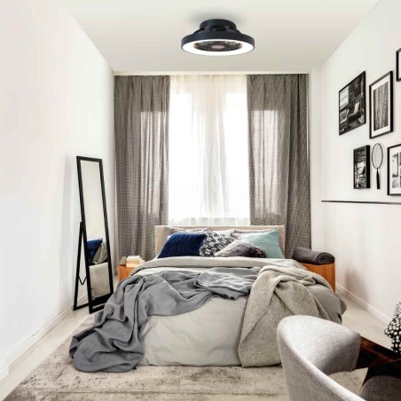 Ventilador de techo con luz LED Tibet black MINI