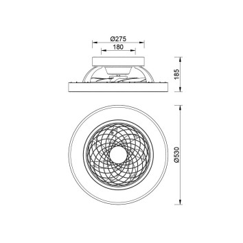 Ventilador de techo con luz LED Tibet black MINI 2