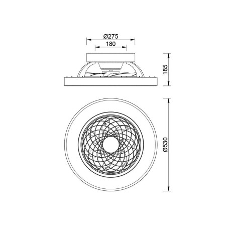 Ventilador de techo con luz LED Tibet black MINI