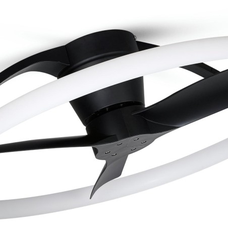 Ventilador de techo Nepal mini negro 75cm luz led