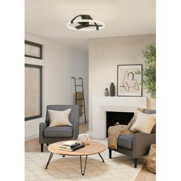 Ventilador de techo Nepal mini negro 75cm luz led 2