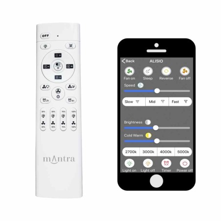 Ventilador de techo Nepal mini blanco 75cm luz led