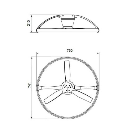 Ventilador de techo Nepal mini blanco 75cm luz led