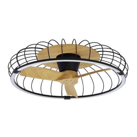 Ventilador de techo NATURE 79cm luz led -  negro y haya