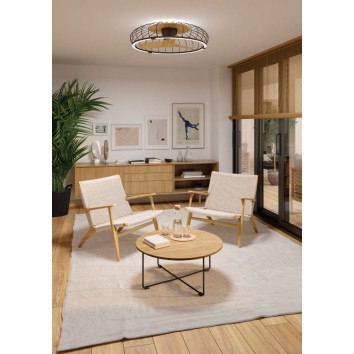 Ventilador de techo NATURE 79cm luz led -  negro y haya 2