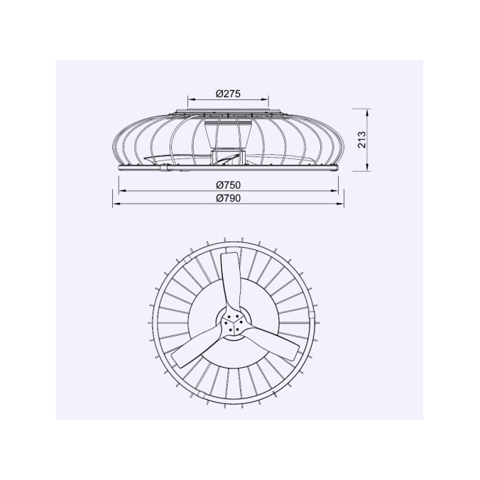 Ventilador de techo NATURE 79cm luz led -  negro y haya