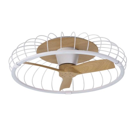 Ventilador de techo NATURE 79cm luz led -  blanco y haya