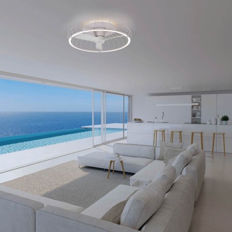 Ventilador de techo NATURE blanco 79cm luz led