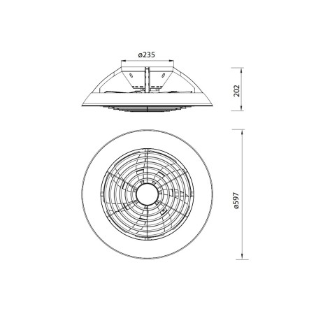 Ventilador de techo Samoa blanco con luz led