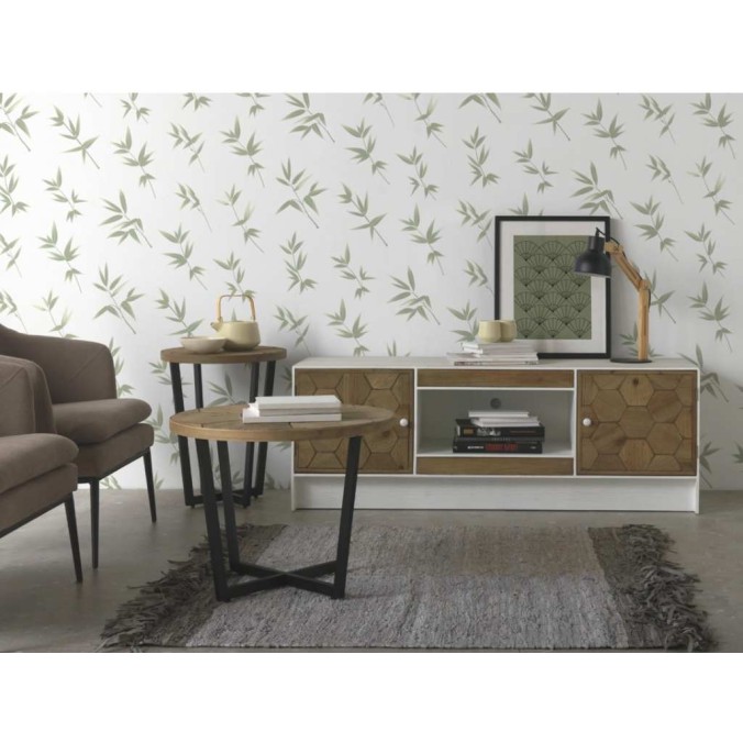 Mueble de televisión trama en relieve de estilo vintage 140x40x50h