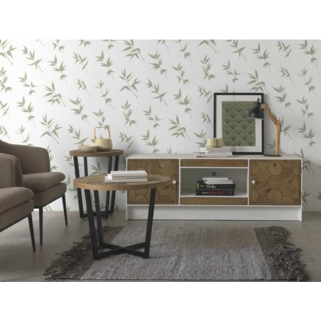 Mueble de televisión trama en relieve de estilo vintage 140x40x50h