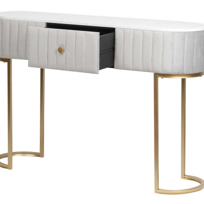 consola velvet-marmol gris-dorado 120x35x80 cm