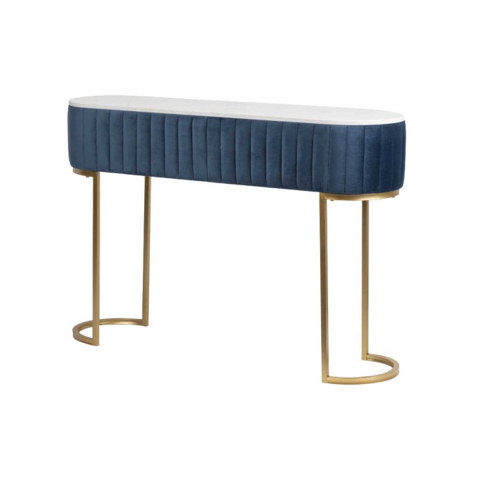 consola velvel-marmol azul-dorado 120x35x80 cm