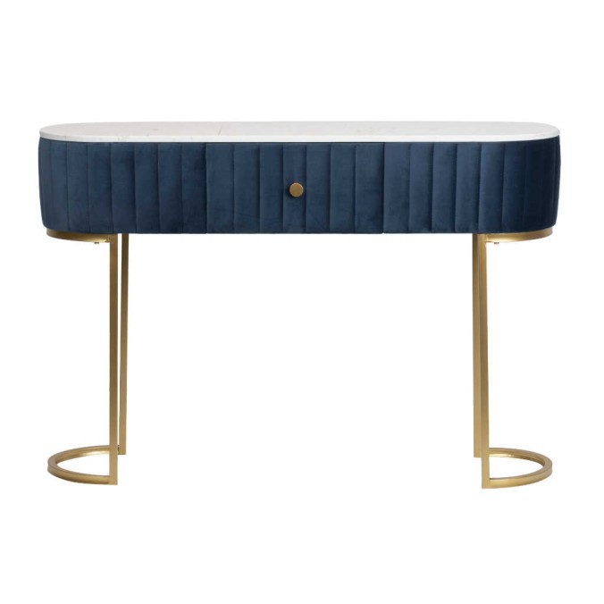 consola velvel-marmol azul-dorado 120x35x80 cm