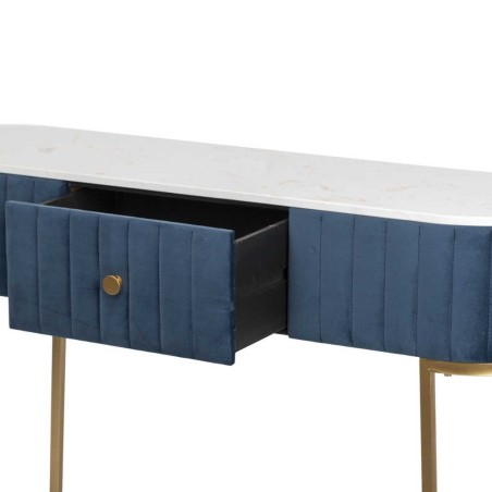 consola velvel-marmol azul-dorado 120x35x80 cm
