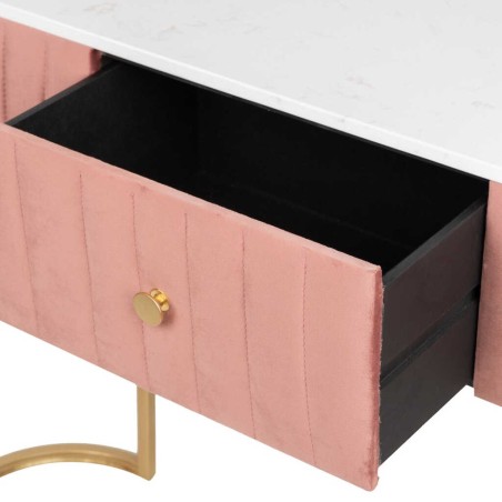 consola velvet-marmol melocoton-dorado 120x35x80cm