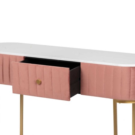 consola velvet-marmol melocoton-dorado 120x35x80cm