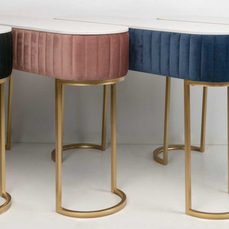 consola velvet-marmol melocoton-dorado 120x35x80cm