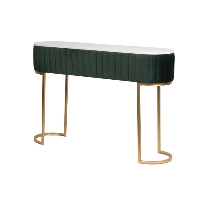 consola velvet-marmol verde-dorado 120x35x80 cm